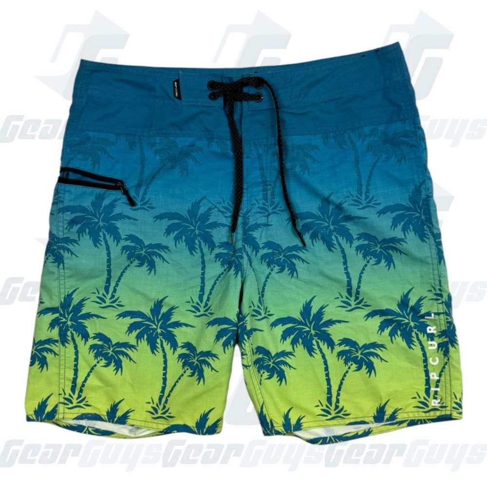 Rip Curl Mens Multi-Color Drawstring Waist Palm Tree Print Boardshorts Size 32